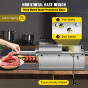 Bild in Galerie-Viewer laden, Amocart 3L Horizontal Sausage Stuffer Manual Sausage Maker Stainless Steel With 5 Filling Nozzles For Home & Commercial Use
