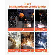 Bild in Galerie-Viewer laden, Amocart 5-in-1 MIG Welder 200Amp Pluse Mig Welding Machine Gas MIG/Flux Core MIG/Stick/Lift TIG/AU TIG with LCD Screen Display