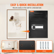 Bild in Galerie-Viewer laden, Amocart 1.7 Cub Depository Safe Deposit Safe Electronic Code Lock & 2 Keys Business Drop Slot Safe for Cash Mail Office Hotel