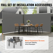 Charger l'image dans la visionneuse de galerie, Amocart Retractable Side Awning Aluminum Outdoor Privacy Screen Water-proof Retractable Patio Screen for Patio Backyard Balcony
