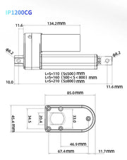 Load image into Gallery viewer, DC 12V 24V Linear Actuators Electric Motor 2500N Heavy-Duty Actuator Lift 30-1000mm Stroke Length For Massage Care Bed