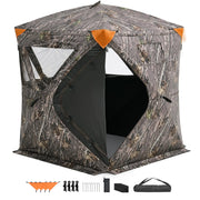 Bild in Galerie-Viewer laden, Amocart Hunting Blind, 270° See Through Ground Blind, 2-3 Person Pop Up Deer Blind for Hunting with Carrying Bag, Portable Tent