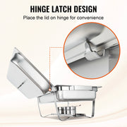 Bild in Galerie-Viewer laden, Amocart 8QT Rectangle Chafing Dish 2/4/6 Packs w/ Full Size Pans Buffet Catering Warmer Server Folding Stand Fuel Holder Tray