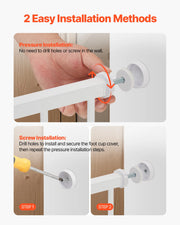 Charger l'image dans la visionneuse de galerie, Amocart Baby Gate 28/30/36 Inches High Dog Gate Easy Step Walk Thru Child Pet Security Pressure Mount Kit Wall Cups Doorways