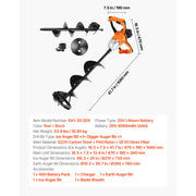 Bild in Galerie-Viewer laden, Amocart Electric Ice Auger Cold-Resistant 2 in 1 Cordless Ice Fishing Augers and Earth Auger with 8" Ices & Earth Drill Bit