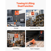 Bild in Galerie-Viewer laden, Amocart 3-in-1 1100Lbs Electric Hoist Winch 1500W Portable Power Winch 30 ft Lifting Height for Garage Warehouse Factory Towing