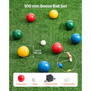 Charger l'image dans la visionneuse de galerie, Amocart Bocce Ball Set 8 Resin Balls with Pallino Carry Bag and Measuring Rope Multi Color for Beach Lawn and Backyard Games