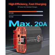 Charger l'image dans la visionneuse de galerie, SucceBuy 12V 20/30/40/60A DC to DC Battery Charger 250/375/500/750W for Lead-Acid Lithium AGM GEL Multi-Stage Charging for RVs