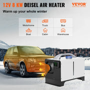 Charger l'image dans la visionneuse de galerie, Amocart 8KW Diesel Air Heater Parking Heater 12V Truck Heater One Air Outlet with Black LCD Switch For RV Truck Boat Caravans