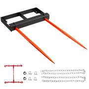 Load image into Gallery viewer, Amocart 49" Hay Spear Bale Spears 3000lbs Loading Capacity Skid Steer Loader Tractor Bucket Attachment with Stabilizer Spears