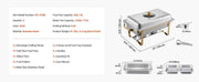 Charger l'image dans la visionneuse de galerie, SucceBuy 8 Qt 2 4 Pack Chafing Dish Buffet Set Stainless Steel Chafer with 4 Full Size Pans Rectangle Catering Warmer Server