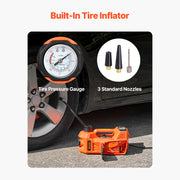 Charger l'image dans la visionneuse de galerie, Amocart Electric Car Jack, 5T Electric Scissor Jack with Built-In Inflator 12V Tire Changer with LED Light for Sedan SUV Truck