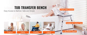 Bild in Galerie-Viewer laden, Amocart Tub Transfer Bench for Bathtub Shower Seats Lightweight Shower Bench with Non-Slip Bath Seats with Armrest and Backrest