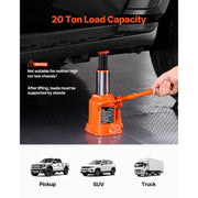 Bild in Galerie-Viewer laden, Amocart Hydraulic Bottle Jack 20/30/50 Ton Welded Bottle Jack with 3-Section Long Handle, for Car Pickup Truck RV, Auto Repair