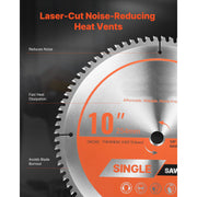 Charger l'image dans la visionneuse de galerie, Amocart Circular Saw Blade 10in Diameter 80Sharp Alloy Teeth 5/8in Arbor Aluminum Cutting Blade forCircular Saw with Heat Vents