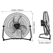Charger l'image dans la visionneuse de galerie, Amocart Floor Fans 3 Speeds High Velocity Heavy Duty Industrial Fan 4800 CFM 360° Adjustable Tilt for Gym Home Commercial Shop