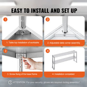 Charger l'image dans la visionneuse de galerie, Amocart Stainless Steel kitchen worktable Overshelf with Height Adjustable Overshelf Prep Work Table for Kitchen Restaurant
