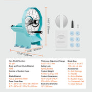 Bild in Galerie-Viewer laden, Amocart Manual Vegetable Fruit Slicer 0-0.5"/0-12mm Adjustable Commercial Slicer Machine Stainless Steel Blade Food Cutter