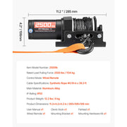 Bild in Galerie-Viewer laden, Amocart 2500/3500LBS 12V Wired Electric ATV/UTV Winch with 32/39ft Synthetic Rope Aluminum Fairlead Mount Plate for Towing Car