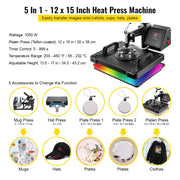 Charger l'image dans la visionneuse de galerie, Amocart 5 6 8 in 1 Heat Press Machine T shirt Heat Transfer Printer Muntifunctional Sublimation For Mug/Latte Mug/Plate/Bottle