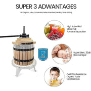 Load image into Gallery viewer, Fruit Crusher Apple Cider Wine Press 3.17 Gallon 12L Solid Wood Basket Press