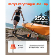 Charger l'image dans la visionneuse de galerie, Amocart 250LBS Kayak Cart Canoe Cart Dolly with 7.5in Solid Rubber Tires & Kickstand Paddle Board Trolley for Paddleboards