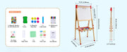 Bild in Galerie-Viewer laden, Amocart Children Magnetic Drawing Board Wooden Double-Sided Kid's Art Easel with Whiteboard Chalkboard for Girls Gifts Toys