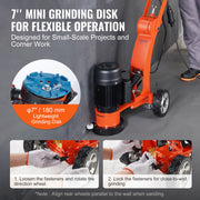 Load image into Gallery viewer, Amocart Electric Concrete Floor Grinder 7inch Walk-Behind 1.7HP Concrete Floor Polisher 1300W 1720RPM for Granite Marble Stones