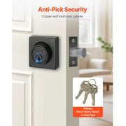 Bild in Galerie-Viewer laden, Amocart Deadbolt Lock Square Single Cylinder Dead Bolt Keyed Fits Standard Size Interior Exterior Doors Full Metal 3 Keys