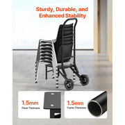 Bild in Galerie-Viewer laden, Amocart 150LBS Folding Chair Rack Metal Chair Storage Cart with Rubber Wheels Push-Style Chair Holder for Stacking 10 Chairs