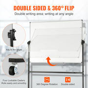 Bild in Galerie-Viewer laden, Amocart Rolling Magnetic Whiteboard Double-Sided Mobile Whiteboard 360° Reversible Adjustable Height Dry Erase Board for School