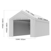 Charger l'image dans la visionneuse de galerie, Amocart Carport Replacement Canopy Cover Garage Top Tent Shelter Tarp Heavy-Duty Waterproof & UV Protected with Ball Bungees