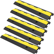 Bild in Galerie-Viewer laden, Amocart Cable Protector Ramp Wire Cable Cover Cord Guard 2 Channels Rubber + PVC 11000LBS Speed Bump Parking Driveway Traffic