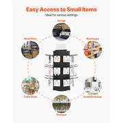 Bild in Galerie-Viewer laden, Amocart Rotating Pegboard Display Stand 4-Sided Spinning Peg Board Display Rack with 24 Hooks for Retail Store Jewelry Shop
