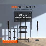 Charger l'image dans la visionneuse de galerie, Amocart TV Stand Mount Swivel Tall TV Stand for 32-65/70 inch TV Height Adjustable Portable Floor TV Stand Max VESA 600 x 800mm