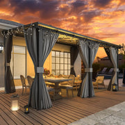 Load image into Gallery viewer, Hard Top Lean-to Gazebo Pergola Curtains & Netting Wall-Mounted Patio Deck Awning, Custom