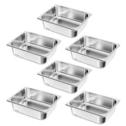 Bild in Galerie-Viewer laden, Amocart 2 4 6 Pack Stainless Steam Hotel Pan 1/2 Size Table Steam Pan Anti Jam Restaurant Supplies Rustproof Catering Storage
