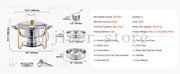 Charger l'image dans la visionneuse de galerie, SucceBuy 4 Pack Chafing Dish Buffet Set Stainless Steel Chafer w/4 Full Size Pan Round Catering Warmer Server for Party Banquets