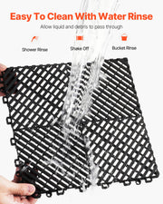 Charger l'image dans la visionneuse de galerie, Amocart Interlocking Drainage Mat 12inx12in 12/24/40/50/55 Pcs Splicing Mats Non-Slip PP Drainage Floor Tile & Shower Mat