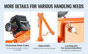 Bild in Galerie-Viewer laden, Amocart 2200lbs Electric Hoist Truck Crane 360° Swivel Folding Bed Jib Crane with 6000 lbs Electric Winch for Lifting Goods