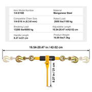 Bild in Galerie-Viewer laden, Amocart 2/4pcs Ratchet Chain Binders 1/4"-5/16" Load Binder with 2 Hooks Tie Downs Tow Chain for Flatbed Trailer Transport
