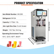 Charger l'image dans la visionneuse de galerie, Amocart Commercial Slushy Machine 12L Singal or Double Tanks Cool and Freeze Modes, Stainless Steel Margarita Smoothie Frozen Drink Maker Slushie Machine for Party Cafes Restaurants Bars Home