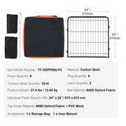 Charger l'image dans la visionneuse de galerie, Amocart Dog Playpen 8 Pcs 24x24in Panels Foldable Metal Pet Exercise Pen Dog Fence Indoor Outdoor Pen with Door for Dogs, Cats