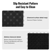 Charger l'image dans la visionneuse de galerie, Amocart Garage Tiles Interlocking 12in 25/50Pcs Garage Floor Covering Tiles Non-Slip Double-Sided Texture for Garages Repair