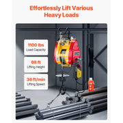 Load image into Gallery viewer, 2-in-1 Electric Hoist 1100 lbs 1800W Wired/Wireless Portable Power Winch 98 ft Lifting Height for Garage Factory Towing