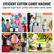 Charger l'image dans la visionneuse de galerie, Amocart Electric Cotton Candy Machine Candy Floss Maker Commercial Cotton Candy Machine with Stainless Steel Bowl Sugar Scoop
