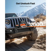 Charger l'image dans la visionneuse de galerie, Amocart 12000 lbs Wireless Electric Winch 12V DC Wired Truck Car Winch with 0.36in x 75.5ft Synthetic Rope for Towing Off-Road