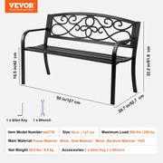 Bild in Galerie-Viewer laden, Amocart Outdoor Bench Wooden Metal Garden Bench for Outdoors 480 lbs Load Capacity Bench Outdoor Garden Park Bench
