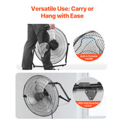 Charger l'image dans la visionneuse de galerie, Amocart Floor Fans 3 Speeds High Velocity Heavy Duty Industrial Fan 4800 CFM 360° Adjustable Tilt for Gym Home Commercial Shop