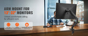 Charger l'image dans la visionneuse de galerie, Amocart Single/ Dual/ Triple Monitor Mount for Screens Gas Spring Monitor Arm Desk Mount with C-Clamp and Grommet Mounting Base